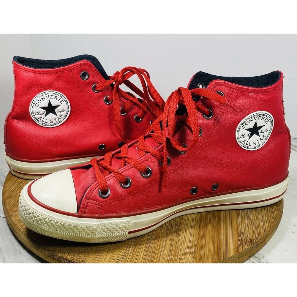 Converse  Leather Red Chuck Taylor All star High Top Sneaker Sz Men’s 10 Wo’s 12